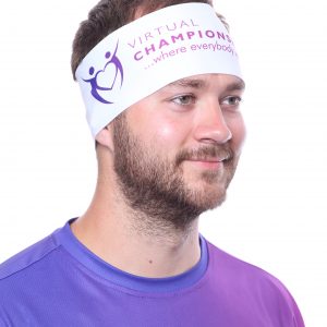 Sport headband Virtual Championship – WHITE Basic